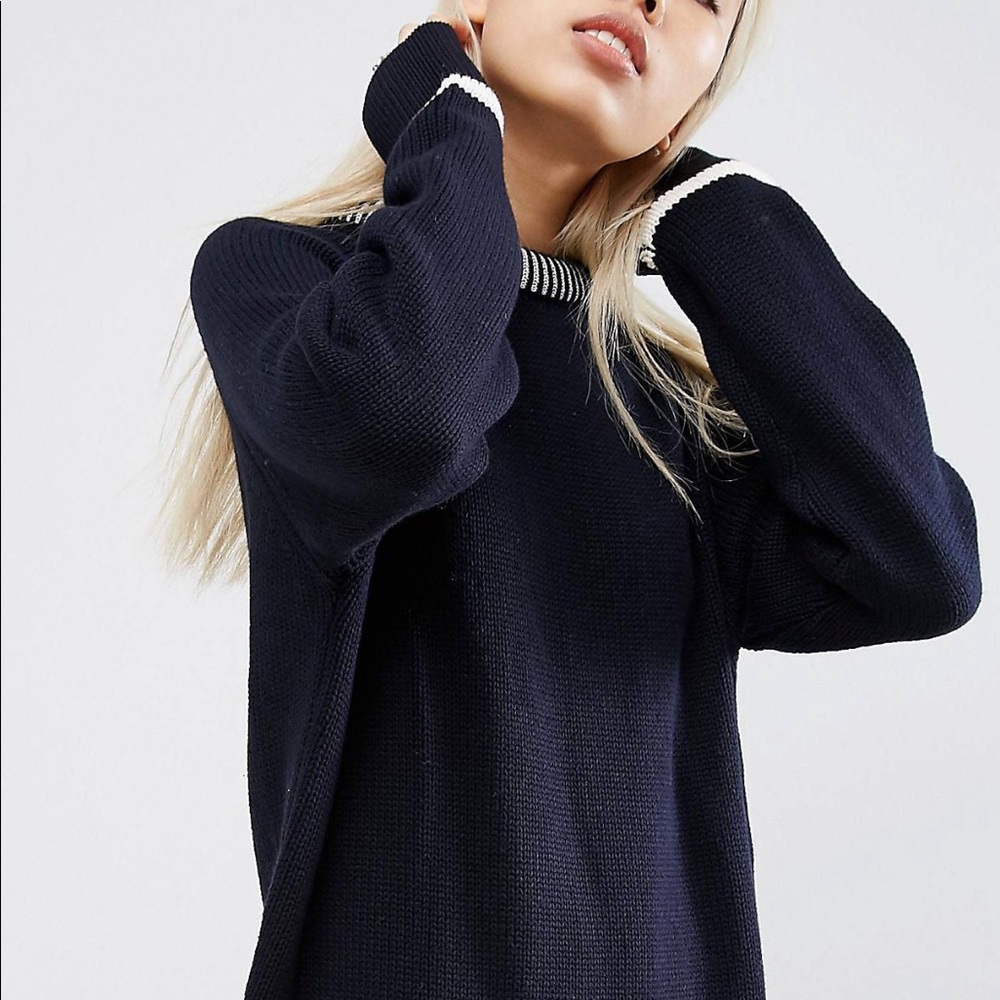 ASOS WHITE zip detailed knit dress